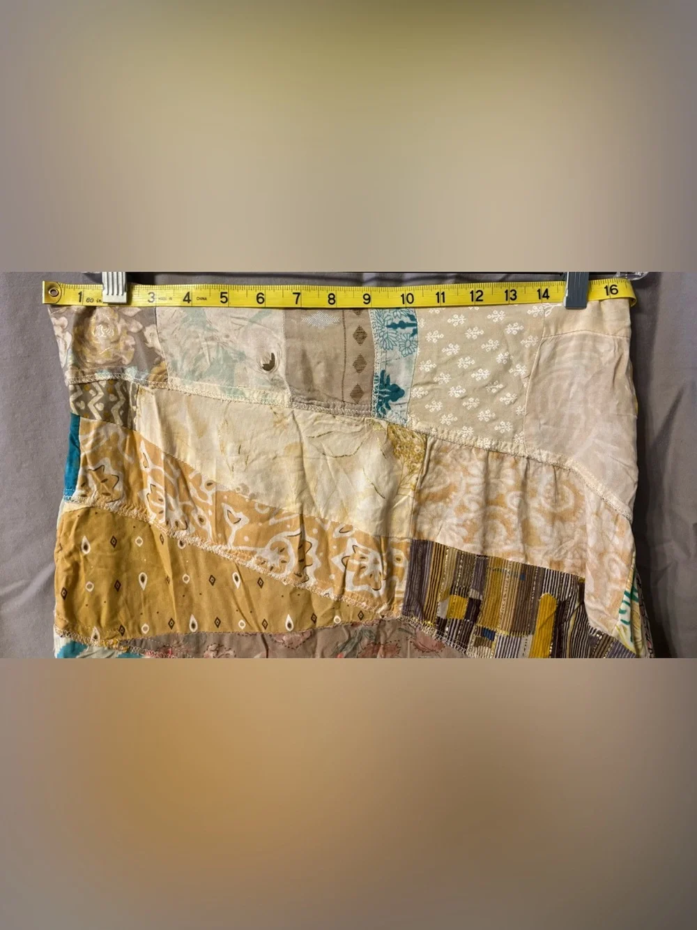 Jaded Gypsy Bohemian Patchwork Handkerchief Hem Midi Skirt w/Pockets Sz L/XL NWT
